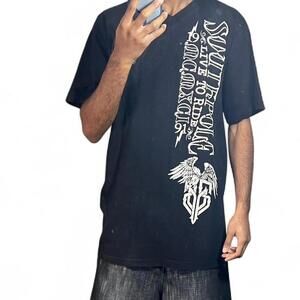 Vintage SouthPole Black and White Biker Shirt